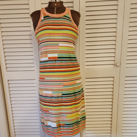 Torrid Multicolor Striped Midi Crochet Sweater Dress - Picture 1 of 7